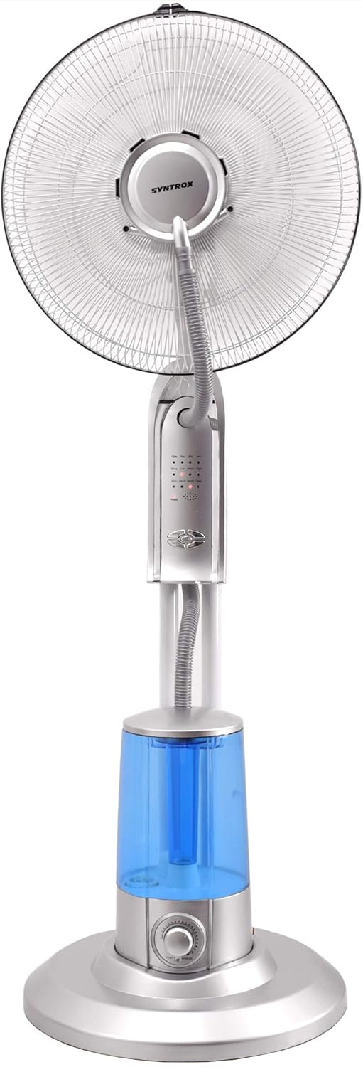 Syntrox Germany SVT-75W Ventilator mit Luftbefeuchter Oszillation Axialventilator Standventilator Wi