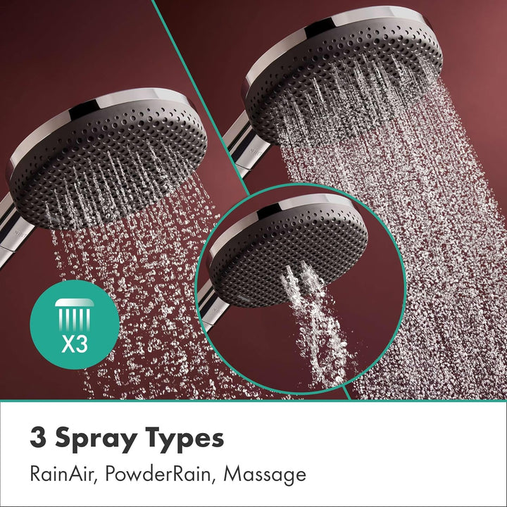 hansgrohe Raindance Alive Select S - Duschset mit Duschkopf wassersparend (EcoSmart, 3 Strahlarten i