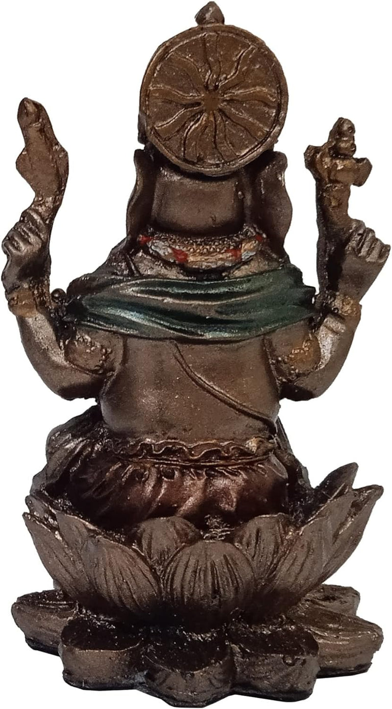 Purpledip Idol Ganesha (Ganpathi Vinayak) Sammelfigur Bronze-Finish Statue Idol für Heimtempel, 7,6