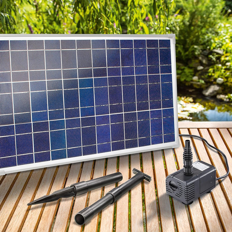 Solar Bachlaufset 25 Watt Solarmodul 1600 l/h Förderleistung 2,3 m Förderhöhe Komplettset Gartenteic