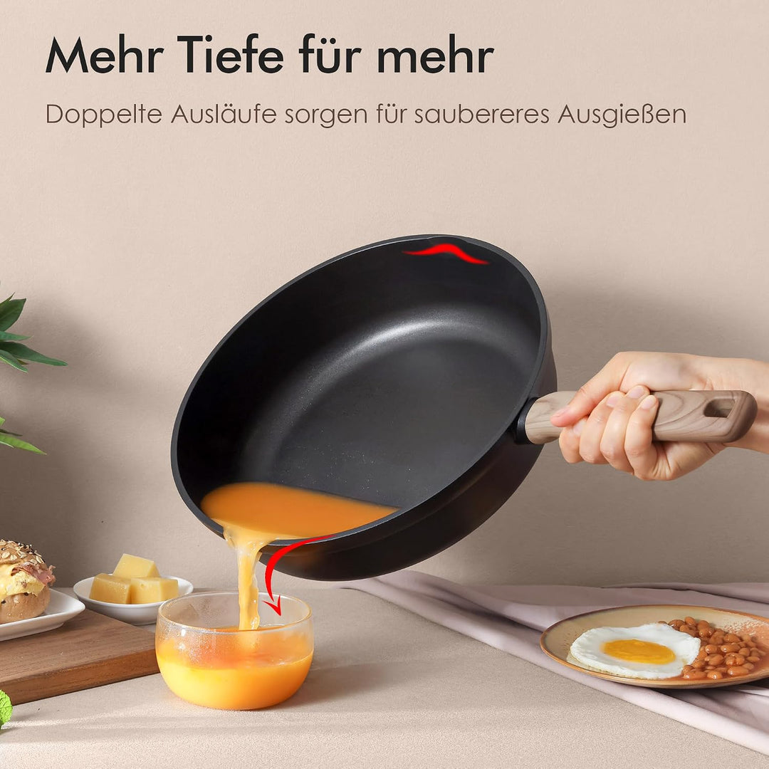 SENSARTE Antihaft Pfanne 28cm, Induktion Tiefe Bratpfanne 28cm/4L, 28cm/4L