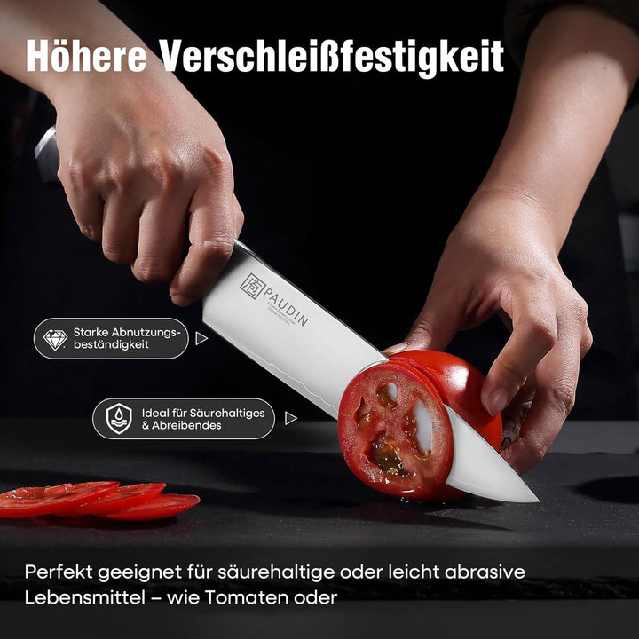 PAUDIN Messerset 2 teilig Küchenmesser Set Kochmesser 20 cm und Allzweckmesser 12,7 cm profi scharf