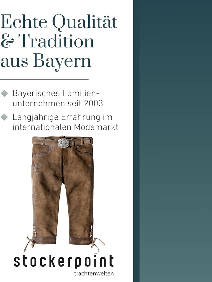 Stockerpoint Siggi2 Herren Trachtenlederhose, Havanna Gespeckt
