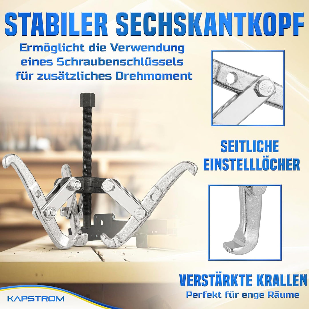 3-Backen-Zahnradabzieher, robustes Lagerentfernungswerkzeug für Riemenscheibe, Schwungrad und Bremss