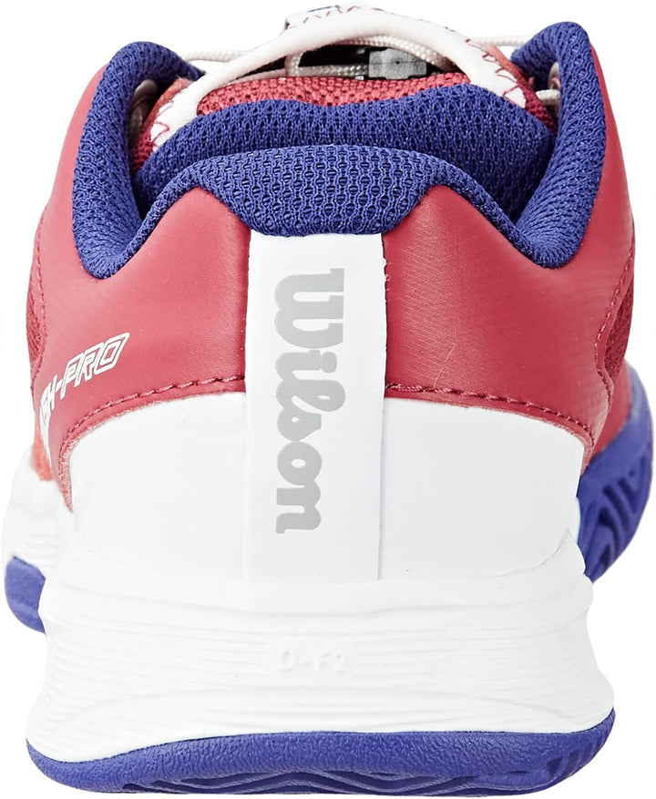 Wilson Mädchen Rush Pro Jr Ql Girls Tennisschuhe 28 1/3 EU Sangria White Clematis Blue, 28 1/3 EU Sa