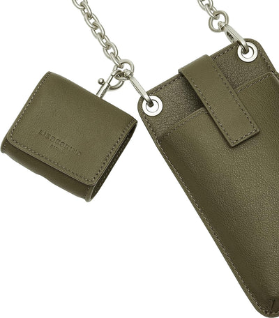 Liebeskind Berlin BASICS Pendant Earpods, Olive Paste, one size (HxBxT 10.5cm x 11cm x 2.2cm)