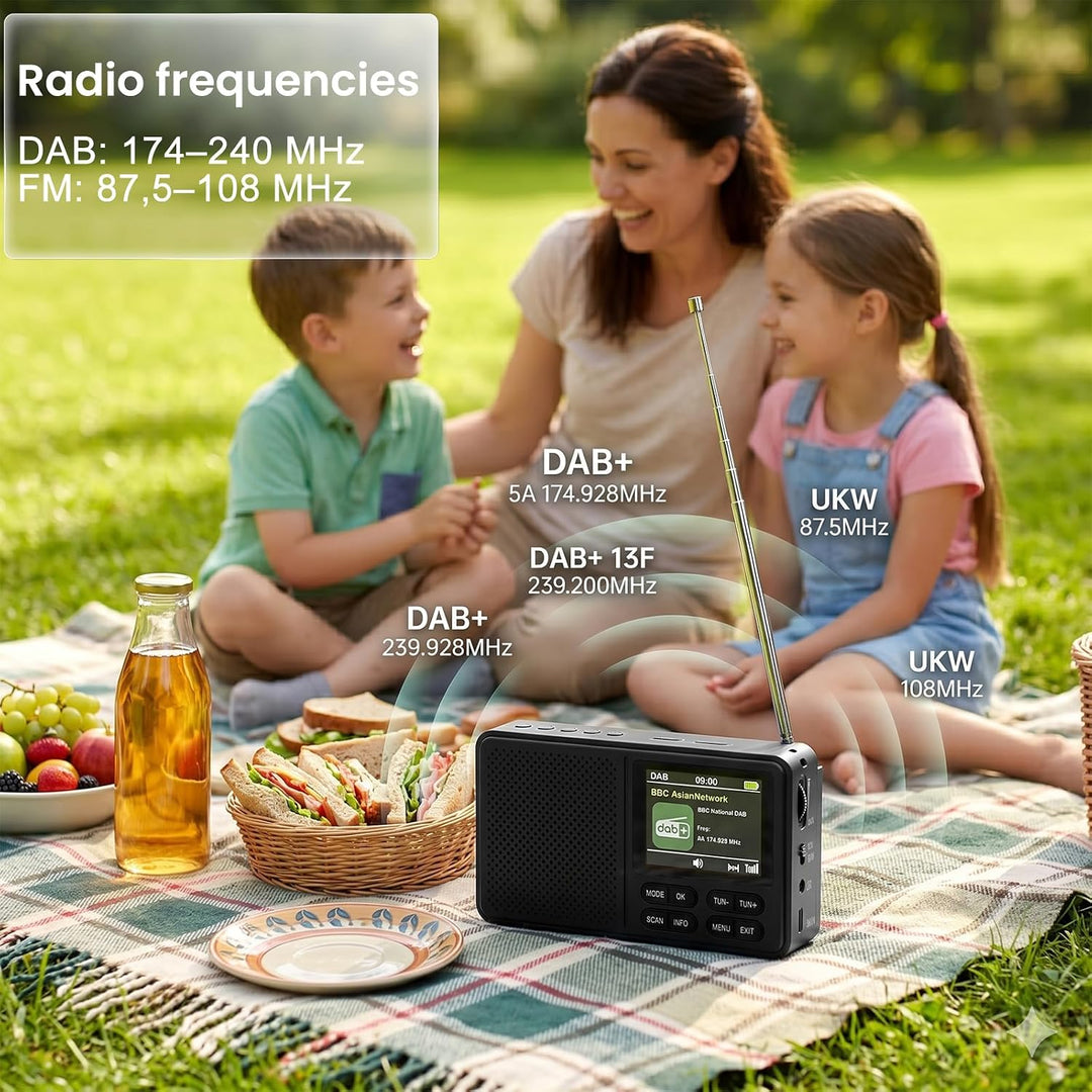DAB Radio, DAB+ und UKW-Radio mit 2,4" Farbdisplay Küchenradios