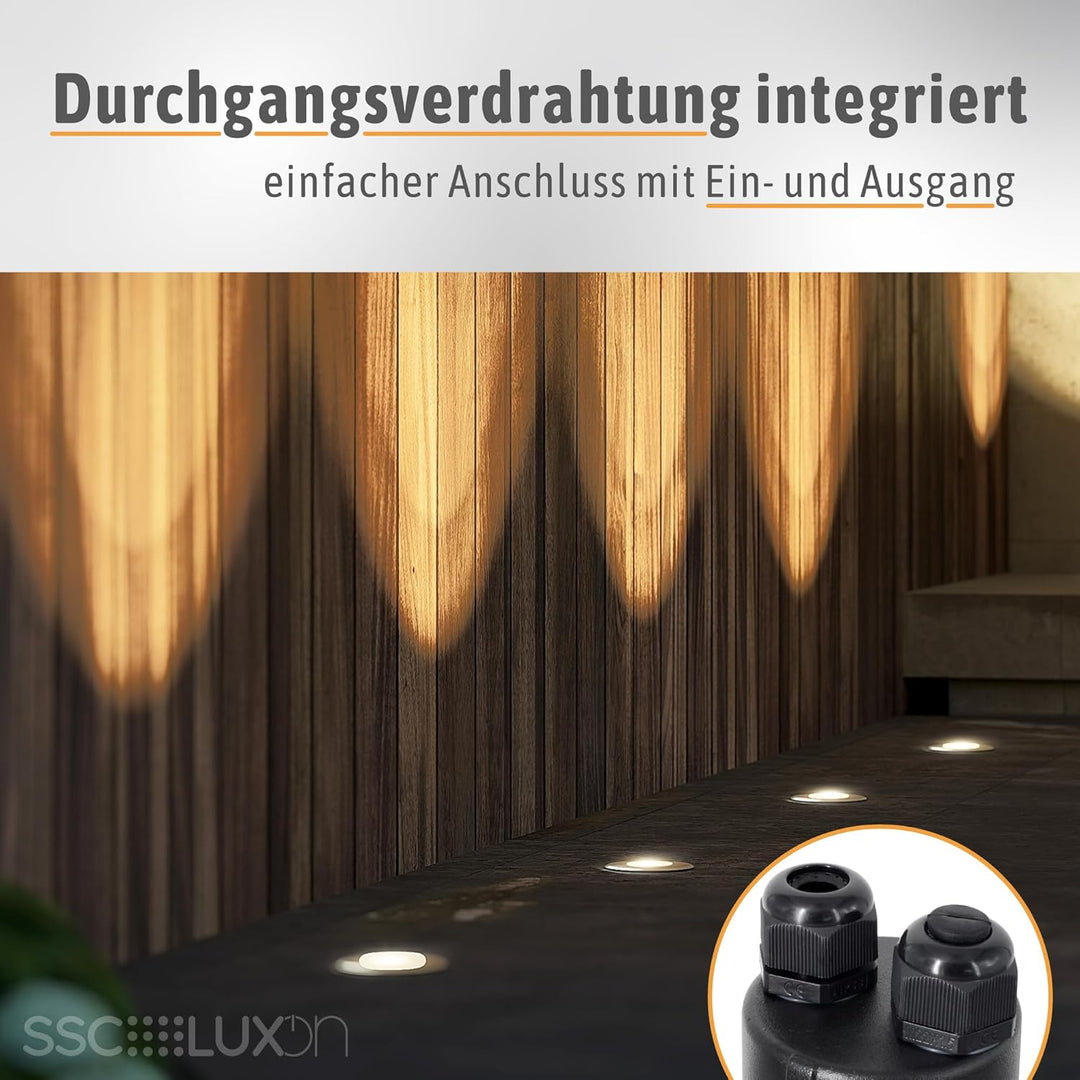 SSC-LUXon JUAVI LED Bodenstrahler schwenkbar eckig für Aussen IP67 - mit LED GU10 2W warmweiss 230V