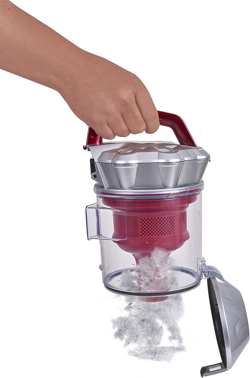 Exquisit Bodenstaubsauger BP 6401 SI | Akku-Betrieb | Beutellos | Kabellos | Silber | Rot | Bodensau