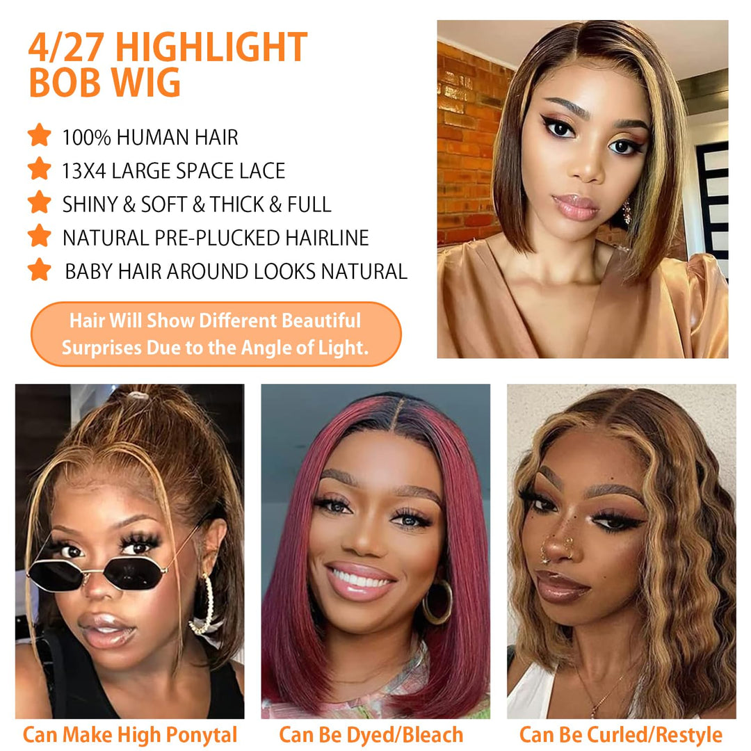 Bob Wig Human Hair Lace Front Human Hair Wigs 13x4 Lace Front Wigs Brazilian Straight Bob Wig Human