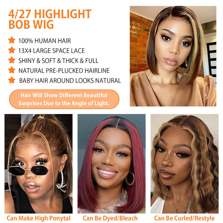 Bob Wig Human Hair Lace Front Human Hair Wigs 13x4 Lace Front Wigs Brazilian Straight Bob Wig Human