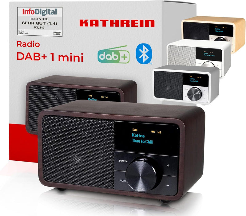 Kathrein DAB plus Radio mini I Digitalradio DAB+ u. UKW mit Bluetooth, Aux 3,5mm & Akku I kleines Kü