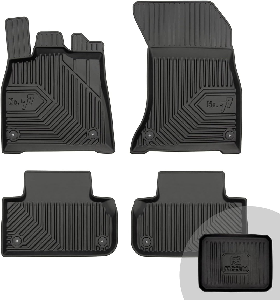 FROGUM No.77 Gummimatten Ganzjahresset von Auto Fussmatten Autofussmatten für Audi Q5 II ab 2016 | L