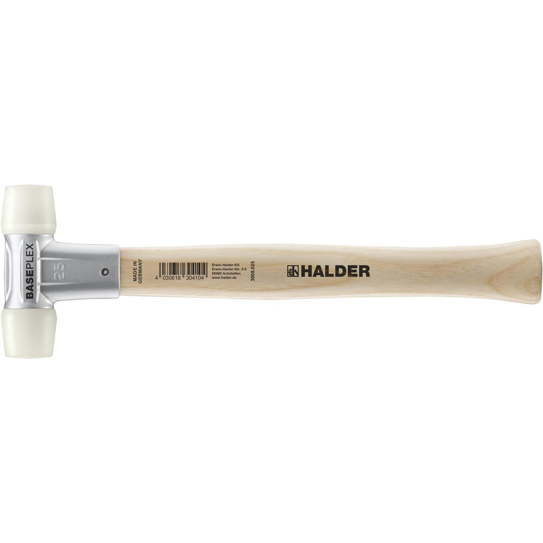 BASEPLEX-Schonhammer, Nylon/Nylon mit Zinkdruckguss-Gehäuse und Holzstiel | D=25 mm | 3908.025 Ø=25