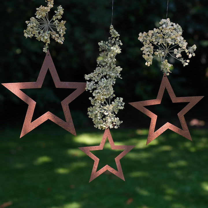 Deko Kind - Rostige Sterne 3er Set - Premium Edelrost Qualität - Rost Gartenstecker - Metallstern -