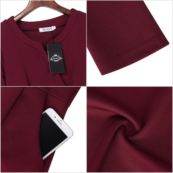 KOJOOIN Damen Elegant Etuikleider Festliches Cocktail Bleistiftkleid Knielang Business Kleider（Verpa