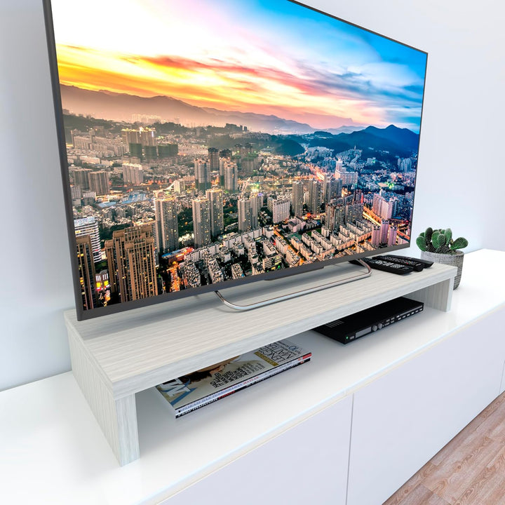 Henor Riser Halterung für TV aus Holz 110 x 35 x 15 cm Eiche Stel. Unterstützt 60 kg. 110x35x15 Eich