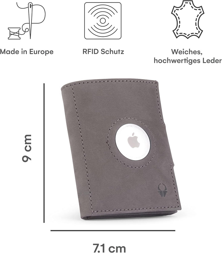 DONBOLSO Wallet Air - Slim Wallet mit Apple AirTag Fach - Hochwertiges Kreditkartenetui aus Echtlede