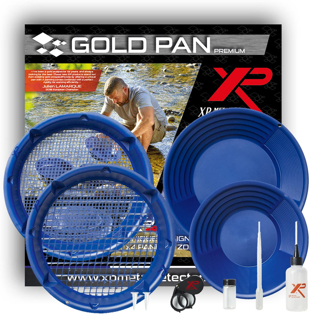 XP Metal Detectors Gold Pan Premium Kit - Ideal für erfahrene Goldgräber - mit Zwei XP Gold-Schalen,