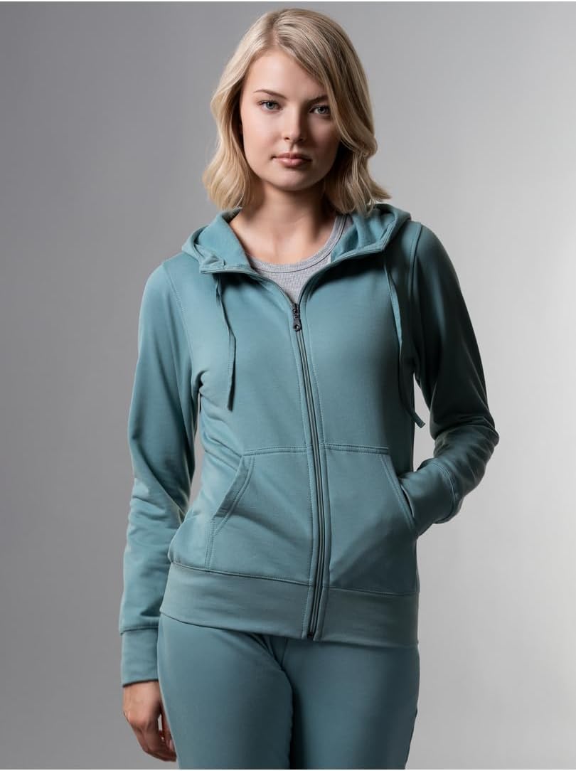 Trigema Damen 577907 Kapuzenpullover, Seegras, XL EU
