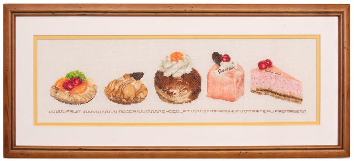 Thea Gouverneur - Kreuzstich-Set - Kuchen-Sortiment - Aida - 18 Count - Für Erwachsene - 3050A, Kuch