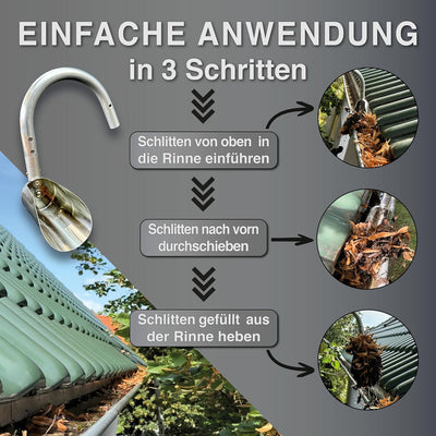 FenWi 8m Teleskop Dachrinnenreiniger Set mit Teleskopstange Dachrinnenschaufel und Bürste zur Dachri