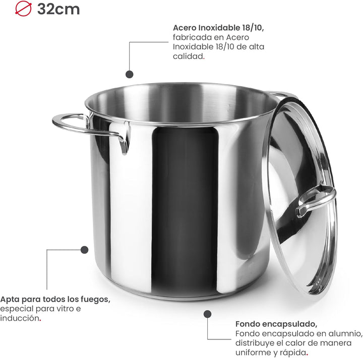 IBILI 605432 Kochtopf, Aluminium 32 cms, 32 cms
