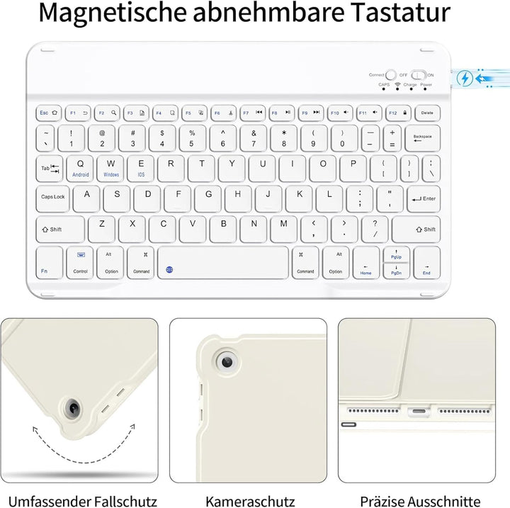 Tastatur Hülle für iPad 9. Generation / 8. Generation / 7.Generation 10,2 Zoll, Magnetisch Abnehmbar