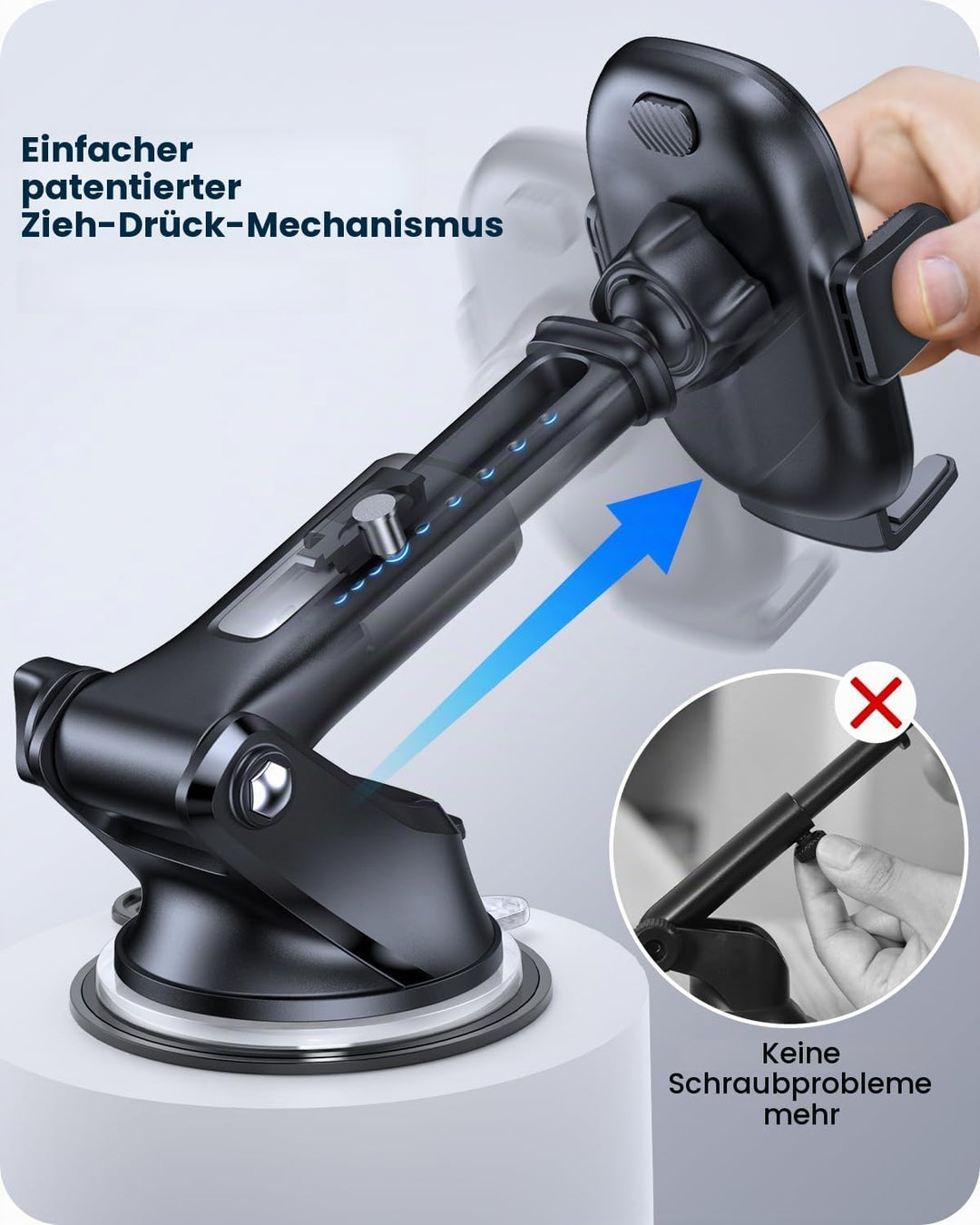 OQTIQ Handyhalterung Auto Saugnapf, Handyhalter Scheibe, 360° Drehbar Car Phone Holder Mount für Win