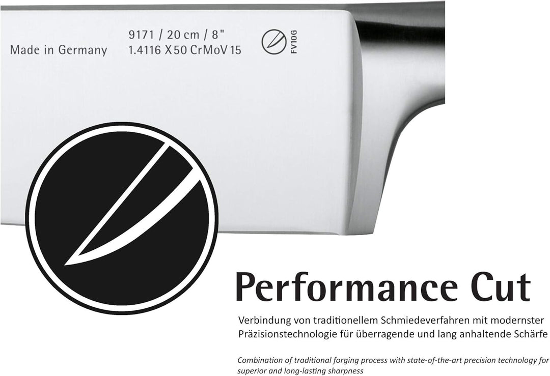 WMF Grand Gourmet Damastmesser, Küchenmesser, Kochmesser 33,5 cm, Made in Germany, Damaststahl 120-l