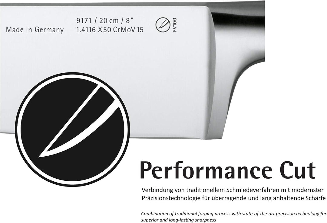 WMF Grand Gourmet Damastmesser, Küchenmesser, Kochmesser 33,5 cm, Made in Germany, Damaststahl 120-l