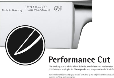 WMF Grand Gourmet Damastmesser, Santoku Messer 32 cm, Made in Germany, Damaststahl 120-lagig, Perfor