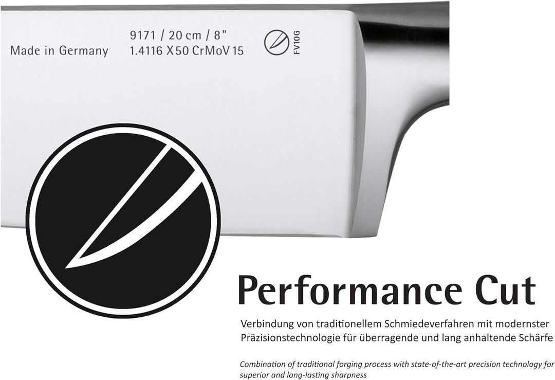 WMF Grand Gourmet Damastmesser, Fleischmesser 29,5 cm, Made in Germany, Damaststahl 120-lagig, Perfo