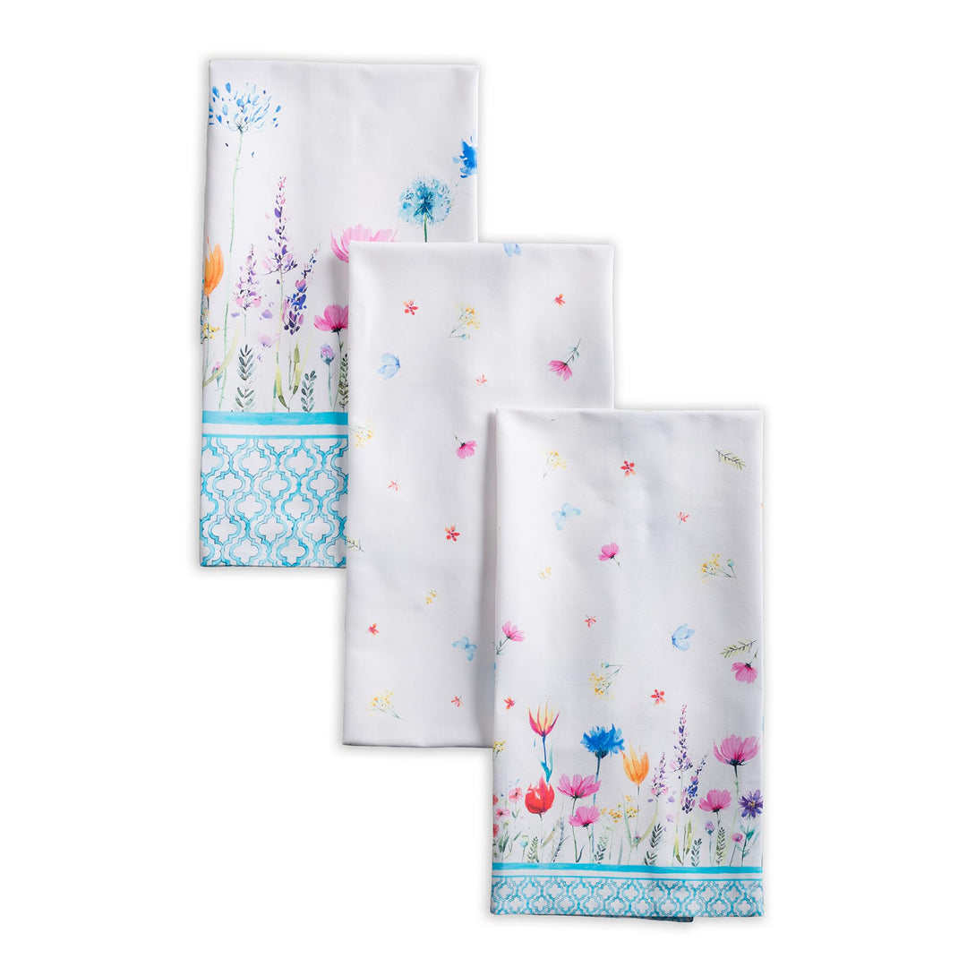 Maison d' Hermine Flower in The Field 100% Baumwolle Set von 3 Multi-Purpose Küchenhandtuch | Bar Ha