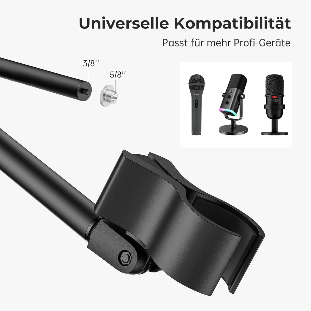 Mikrofonständer Universal, Höhenverstellbares Mikrofonständer boden mit robustem 2,35 kg Rundfuss, i