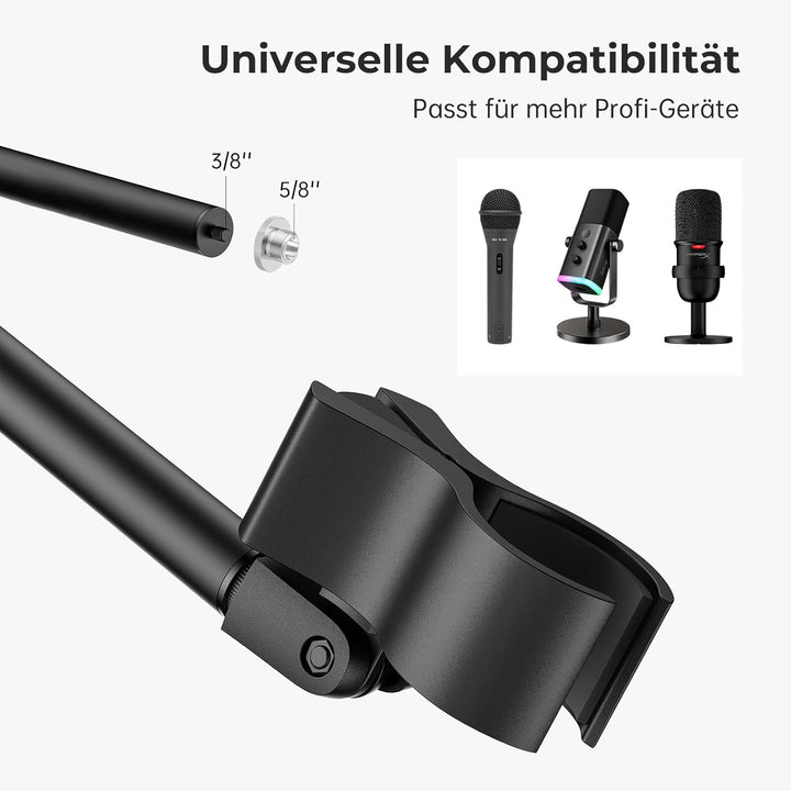 Mikrofonständer Universal, Höhenverstellbares Mikrofonständer boden mit robustem 2,35 kg Rundfuss, i