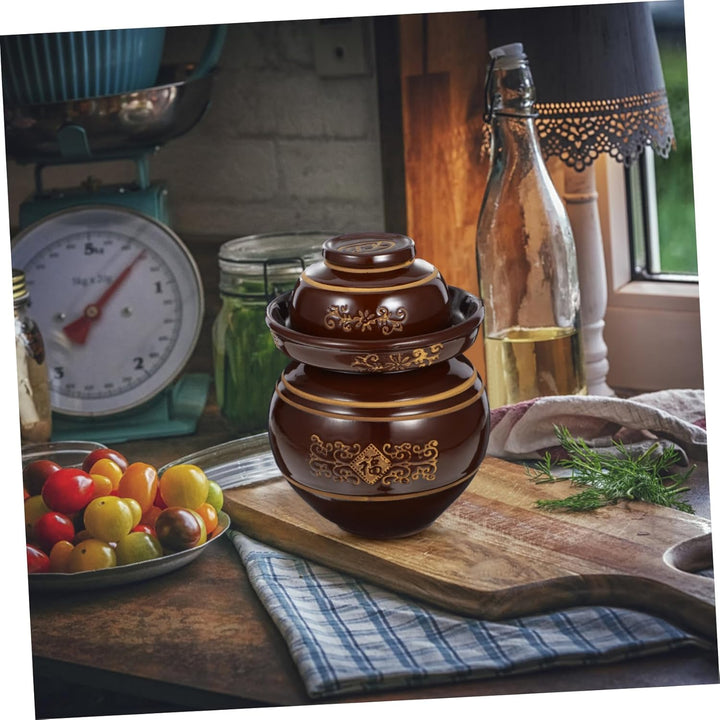 STOBAZA 1stk Kimchi-Altar Glasgefäss Mit Deckel Gefässhaltung Sauerkraut Jar. Grosse Gurkengläser Mi