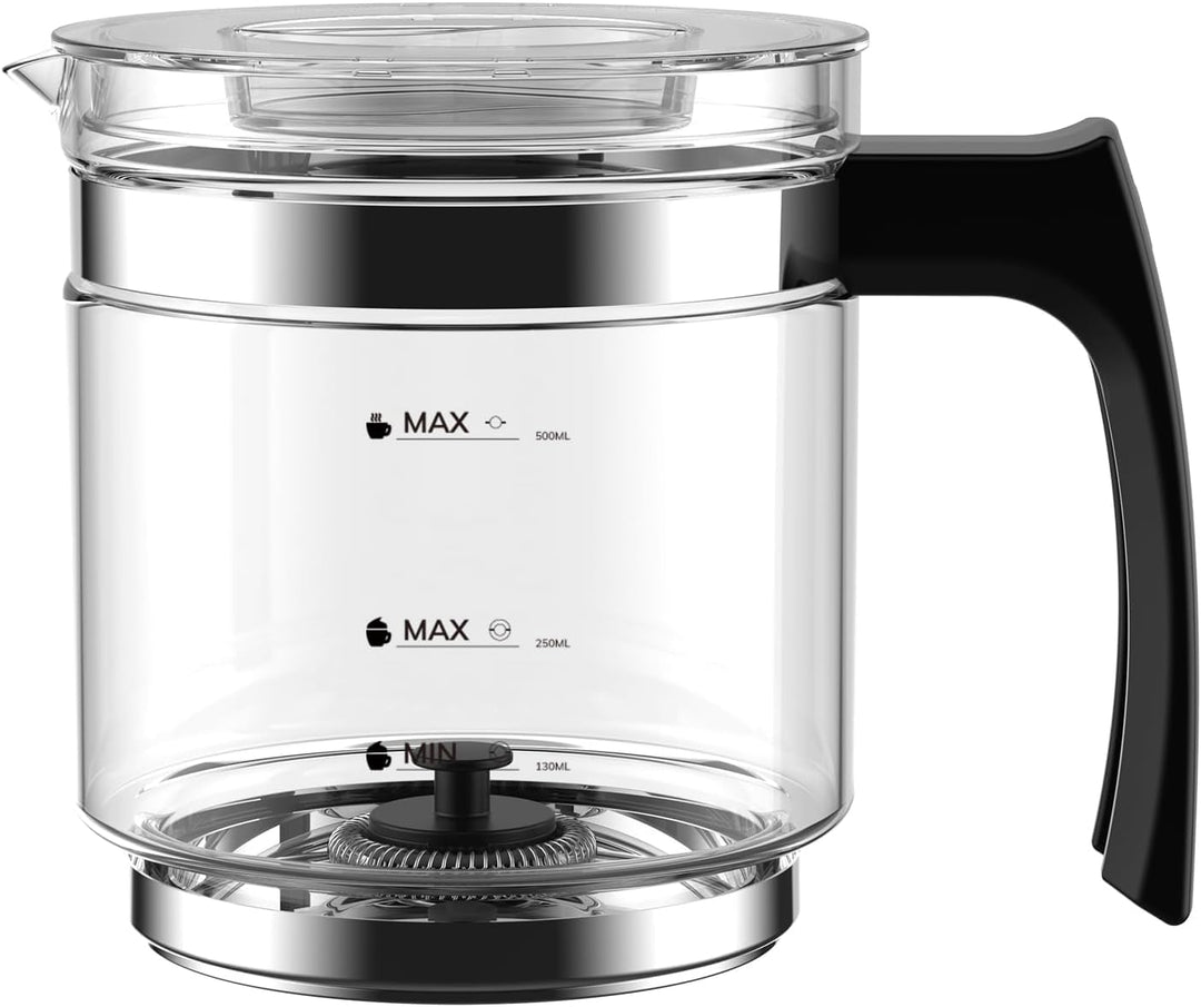 Morpilot Glasbecher-Zubehör für Milchaufschäumer HS001 HS010-G HS010-S Serie, Schwarz
