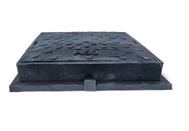 Varile 38 cm Schachtabdeckung Schwarz DN 315 Kunststoff Belastbar bis 5 t Klasse A50, Schwarz