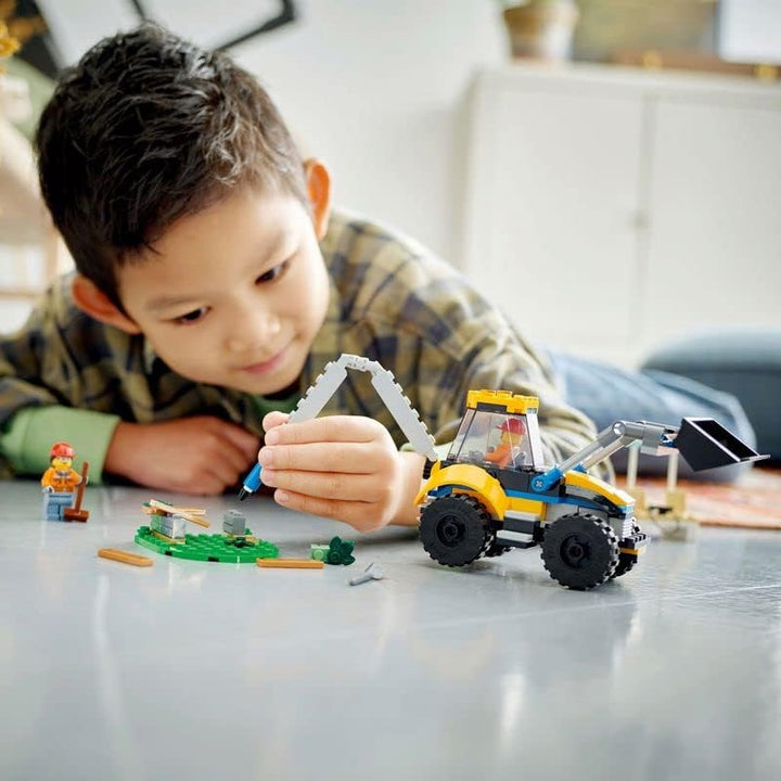 LEGO 60385 City Radlader Baufahrzeug, Bagger-Spielzeug für Kinder als Lernspielzeug mit Minifiguren,