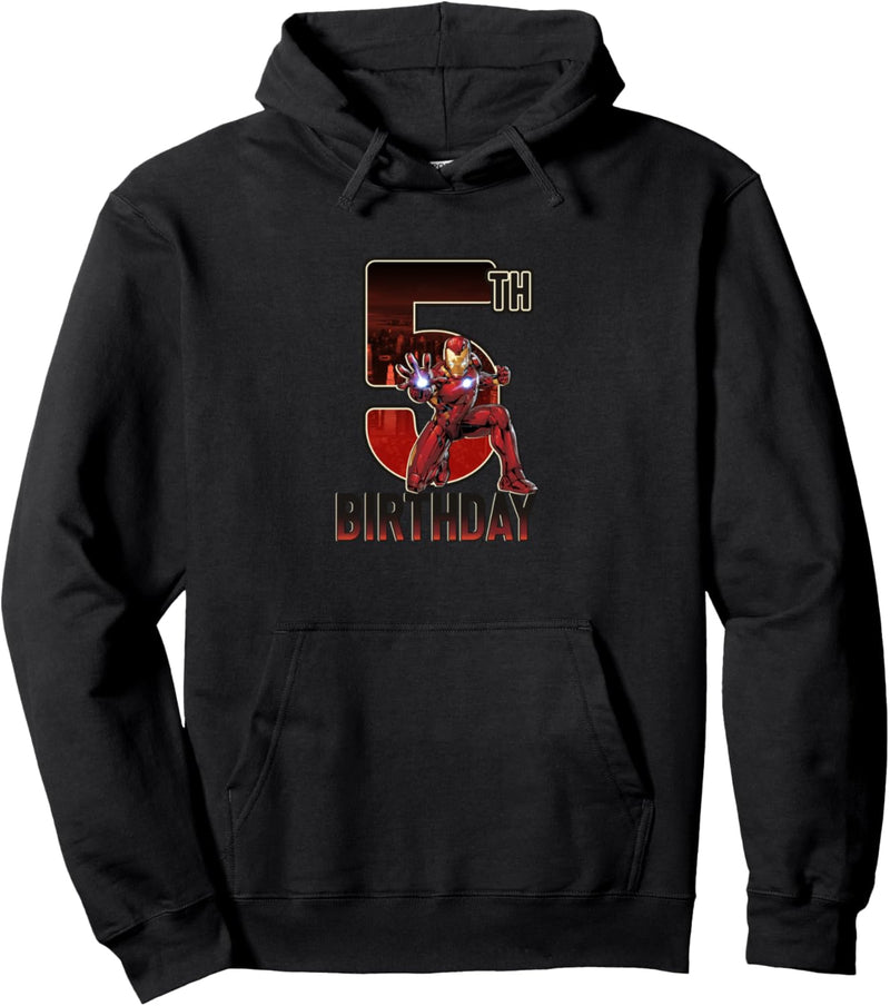 Marvel Iron Man 5th Birthday Action Pose Pullover Hoodie