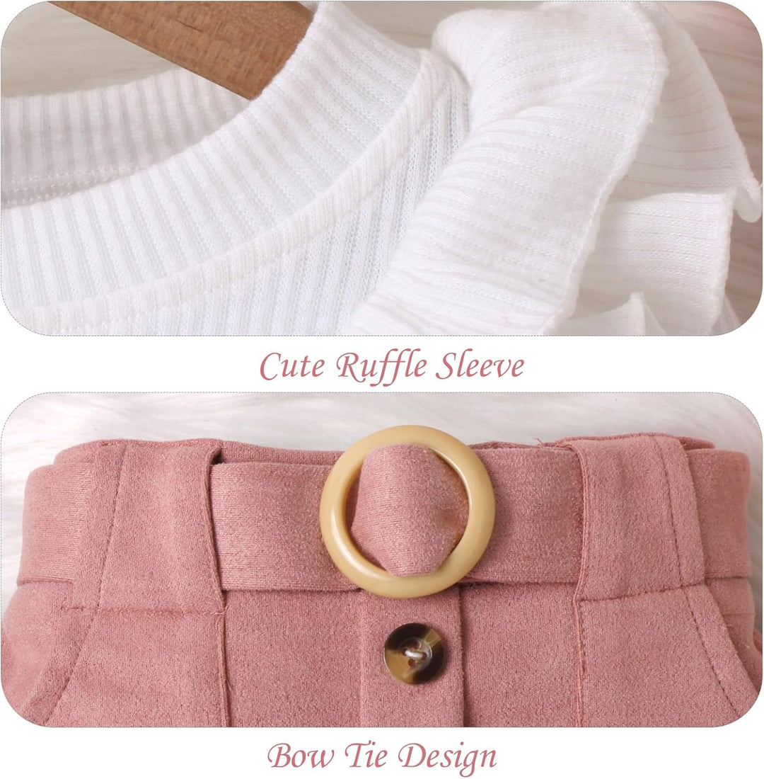 Kleinkind Baby Mädchen Outfits Ruffle Rollkragen Langarm Shirt + Bowknot Mini Rock 2 Stück Herbst Wi