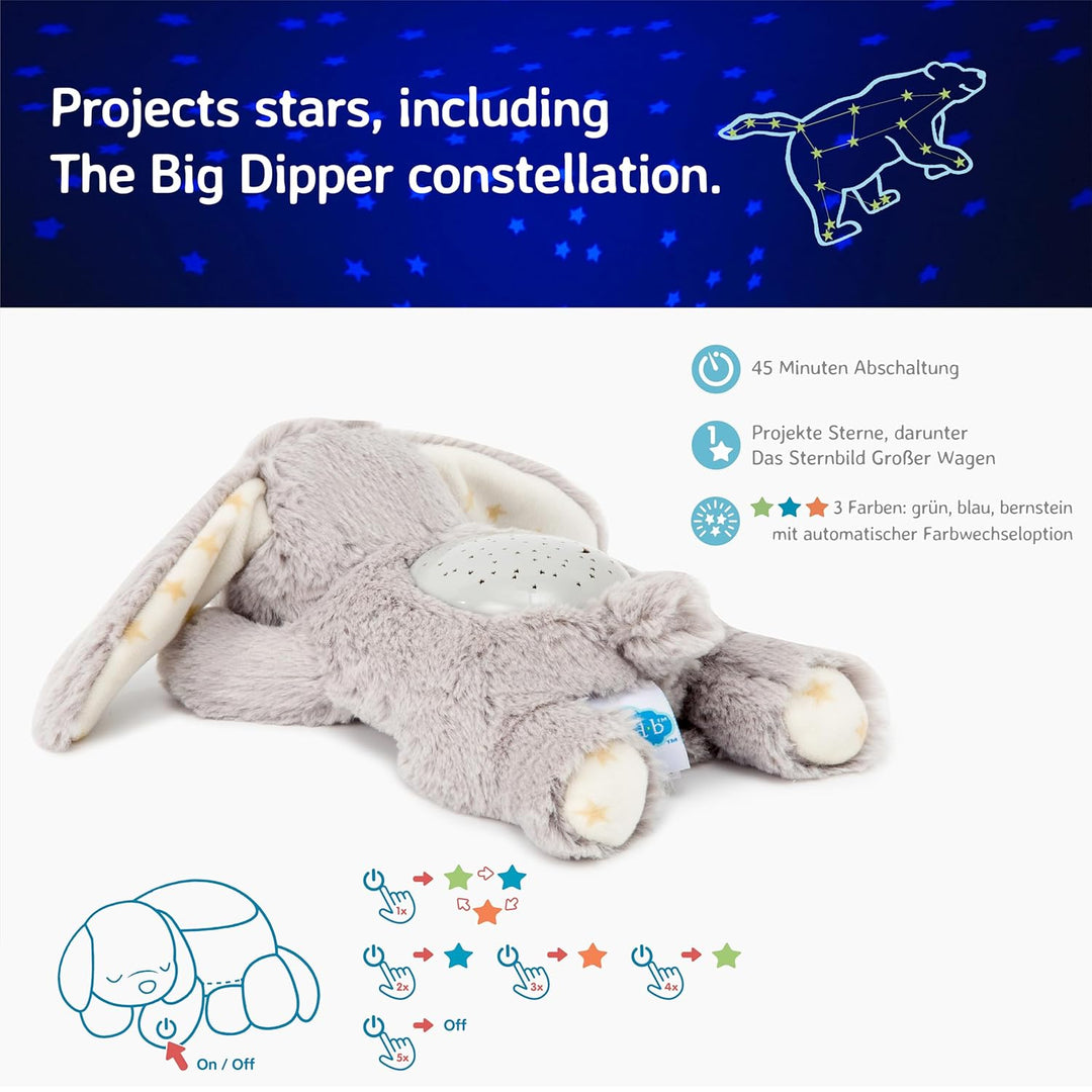 Cloud b Baby Nachtlicht Projektor & Beruhigende Schlafhilfe für Kleinkinder | Kuscheltier Sternenpro