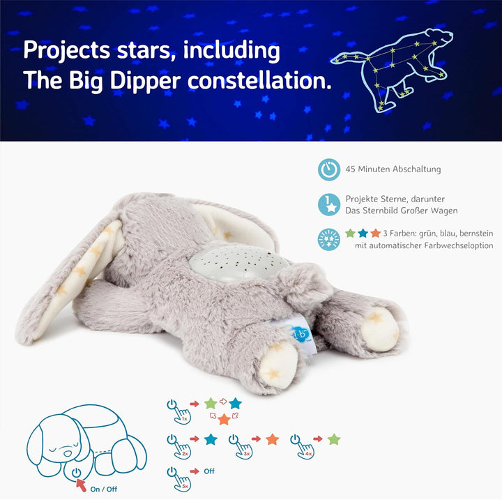 Cloud b Baby Nachtlicht Projektor & Beruhigende Schlafhilfe für Kleinkinder | Kuscheltier Sternenpro