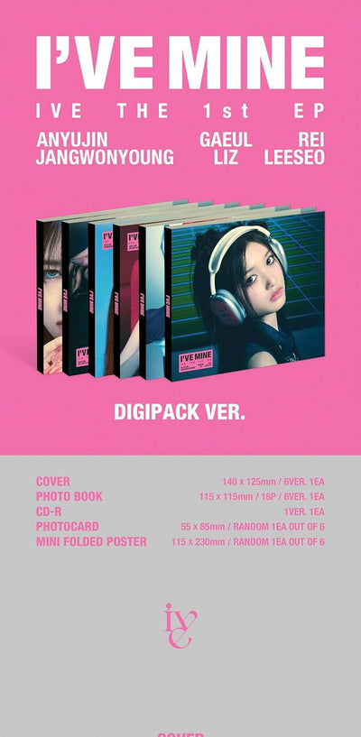 IVE I'VE MINE 1st EP Album Contents+Photocard+Tracking Sealed (Digipack Random Version)