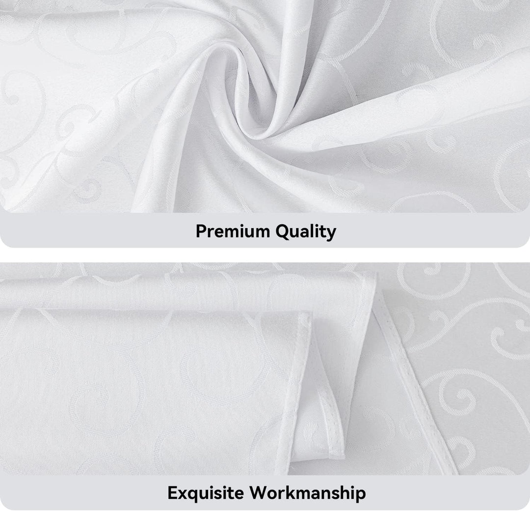 Romanstile Grosse Weisse Tischdecke 300x150 cm Elegante abwaschbare rechteckige Wasserabweisende Dam