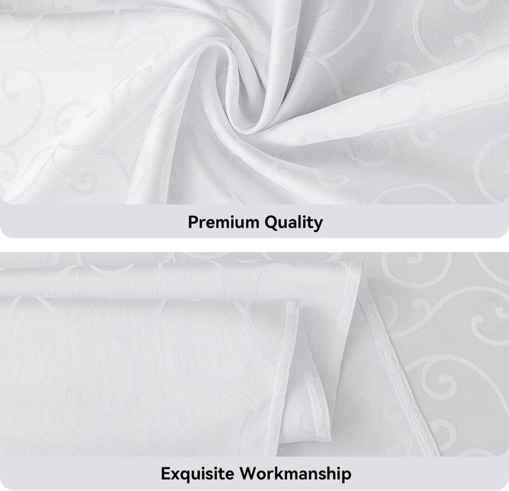 Romanstile Grosse Weisse Tischdecke 300x150 cm Elegante abwaschbare rechteckige Wasserabweisende Dam