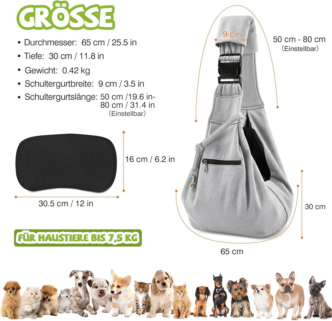 ALLSOPETS Hundetragetasche Atmungsaktive Bequeme Haustier Tragetasche für Kleine Hunde Katzen Sicher