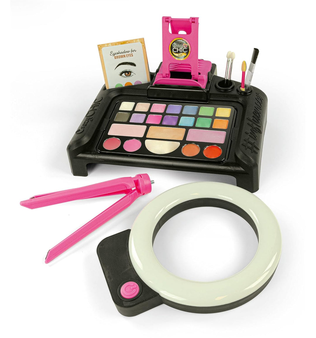 Clementoni Crazy Chic Make-up Artist - Schminkkasten, buntes Make-up Set mit glitzerndem Lidschatten