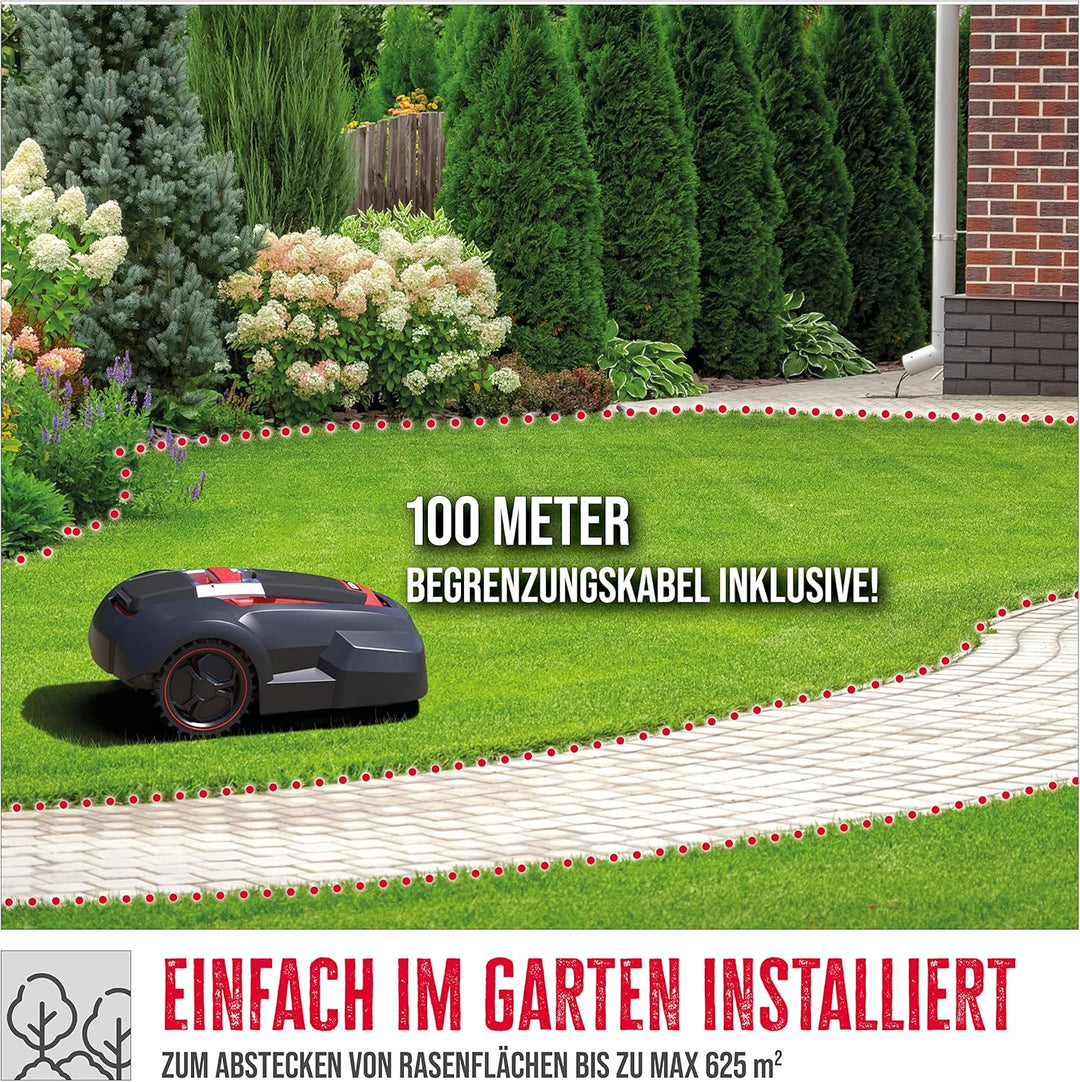 Güde 95447 Roboter Rasenmäher GRR 240.1 (Einstellbarer Arbeitsbereich 50m² bis 1000m², 5-Fach einste